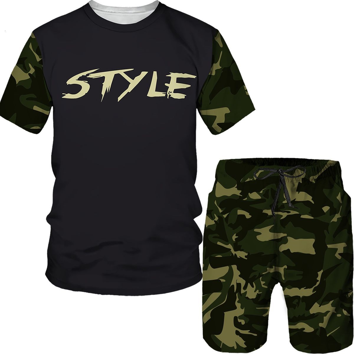 Street Fashion Tshirt - Camouflage Men's Suits Camo 3D Print