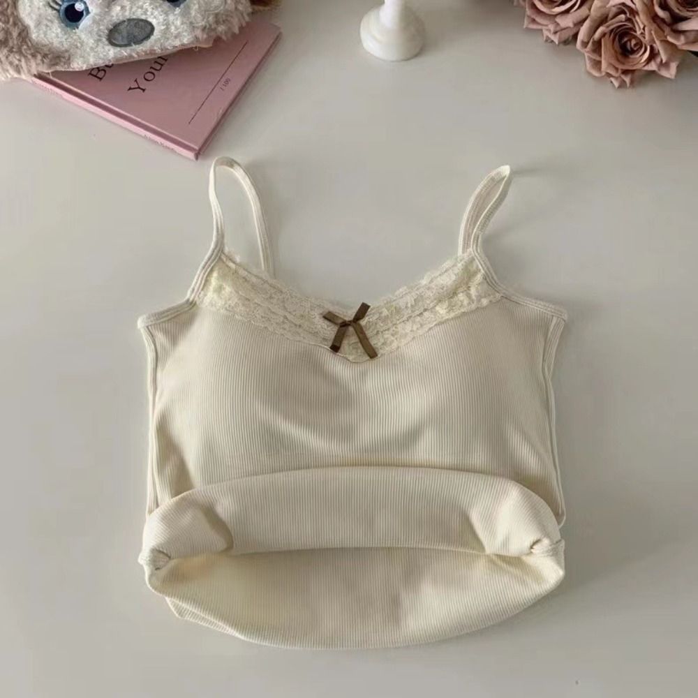 Fashion Lace Bow Vest Camisole - Street Fashion Photographers 评论和价格