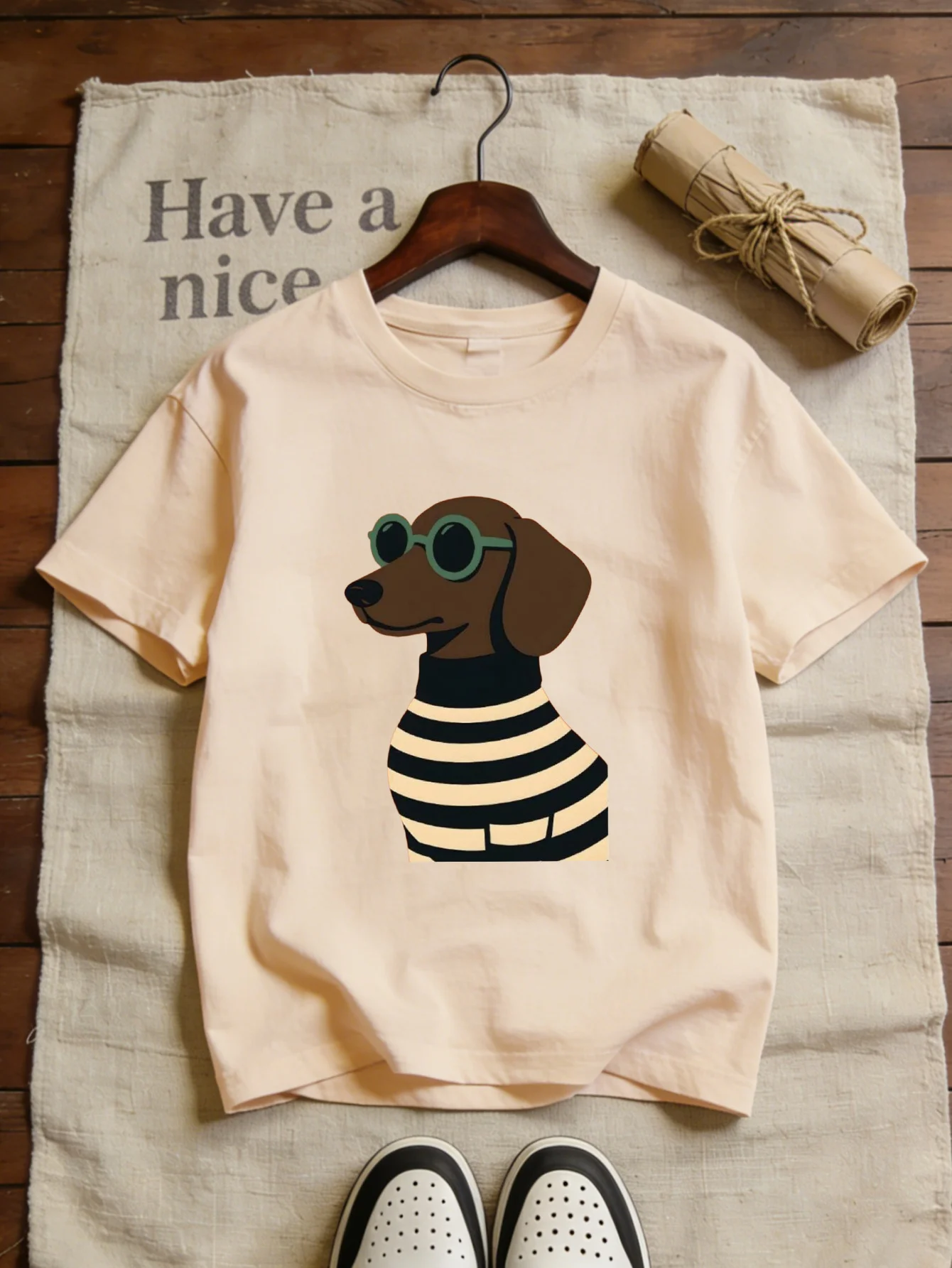 Exquisite Cartoon Dog Print Sh - Street Fashion Photo 评论和价格
