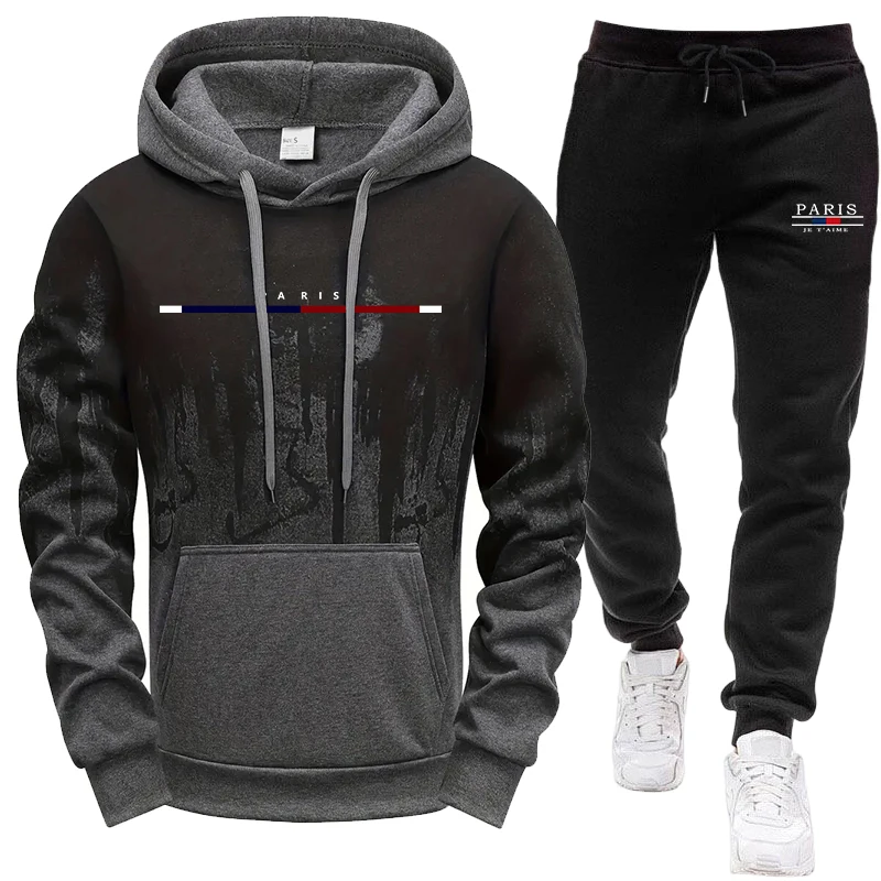 Men's Set/Hoodie/Pants Autumn  - Street Fashion In Paris 评论和价格