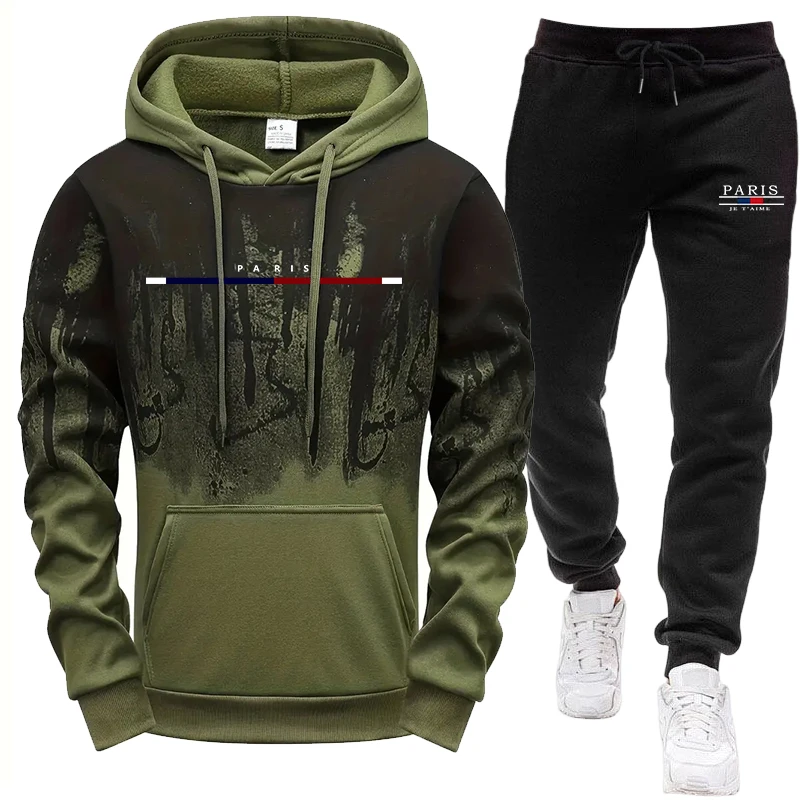 Men's Set/Hoodie/Pants Autumn  - Street Fashion In Paris 评论和价格
