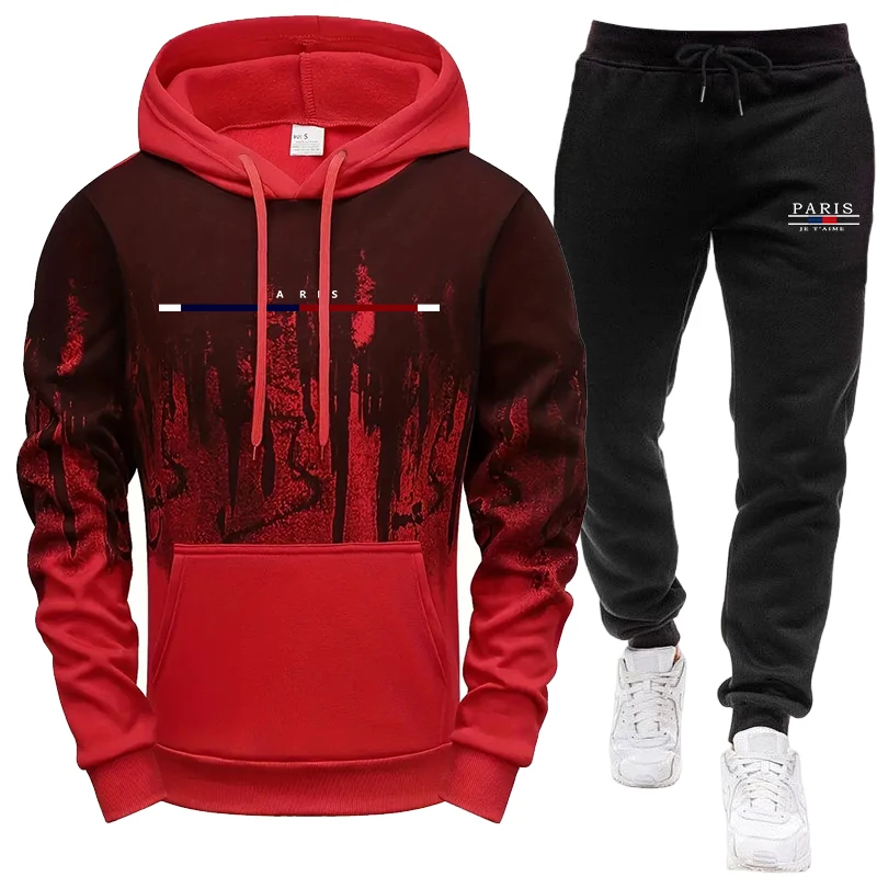 Men's Set/Hoodie/Pants Autumn  - Street Fashion In Paris 评论和价格