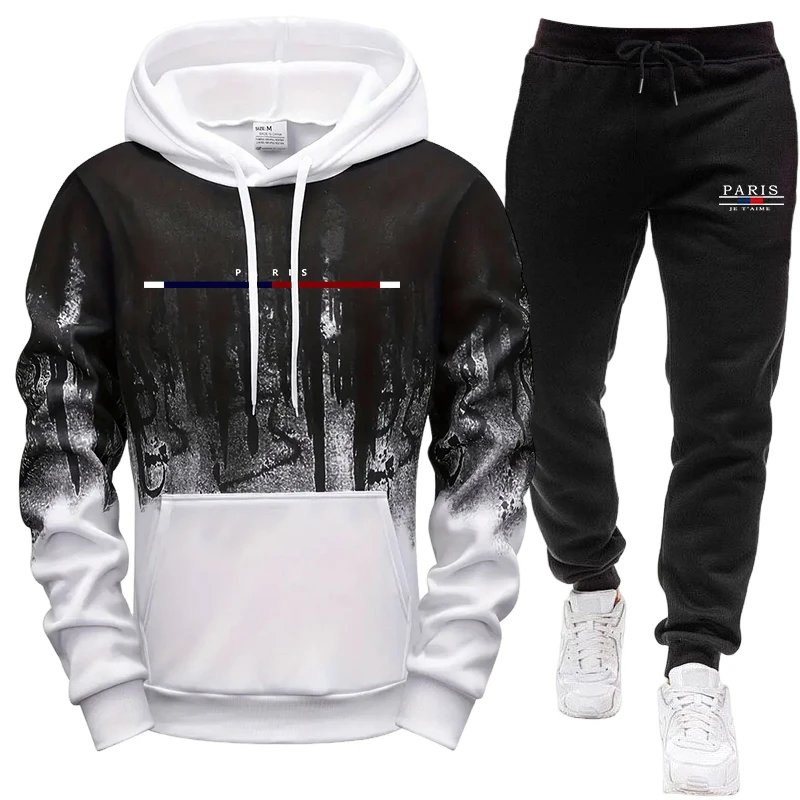 Men's Set/Hoodie/Pants Autumn  - Street Fashion In Paris 评论和价格