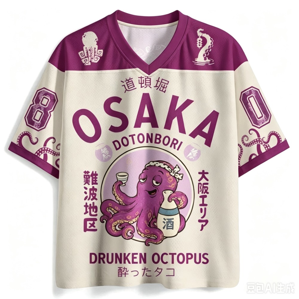 Y2K Osaka Octopus Pattern 3D P - Street Fashion Osaka 评论和价格