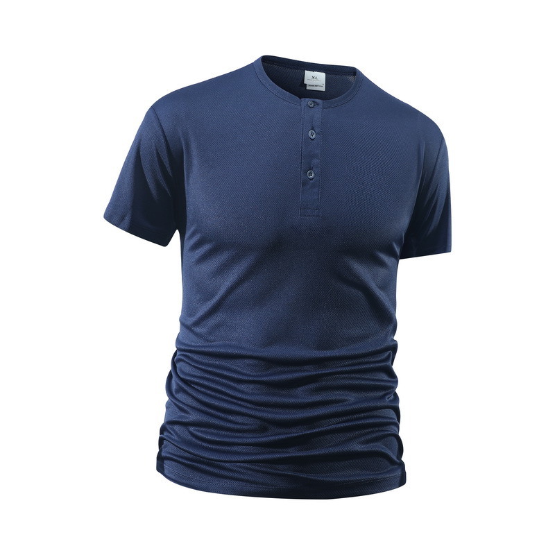 Men's Short Sleeve Henley Neck - Street Fashion Tshirt 评论和价格