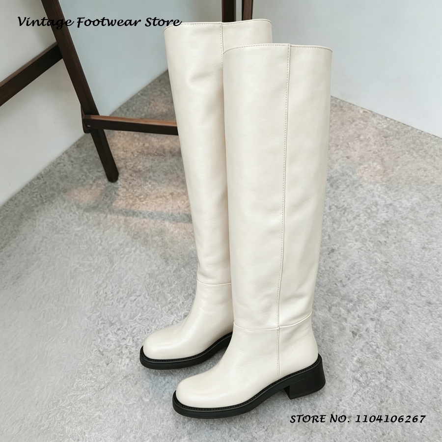Yellow PU Leather Knee-high Bo - Street Fashion Rome 评论和价格