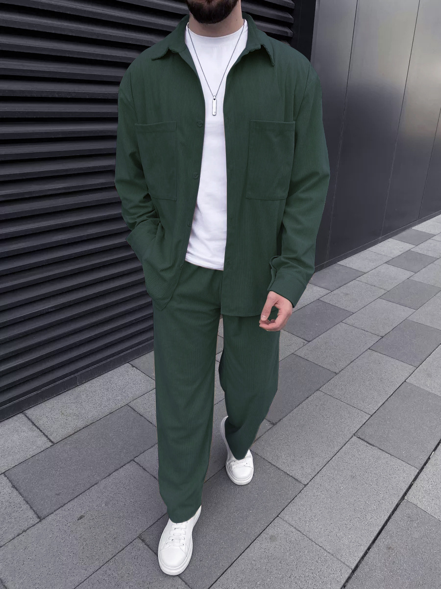 Men's Corduroy Two-Piece Outfi - Street Fashion China 评论和价格