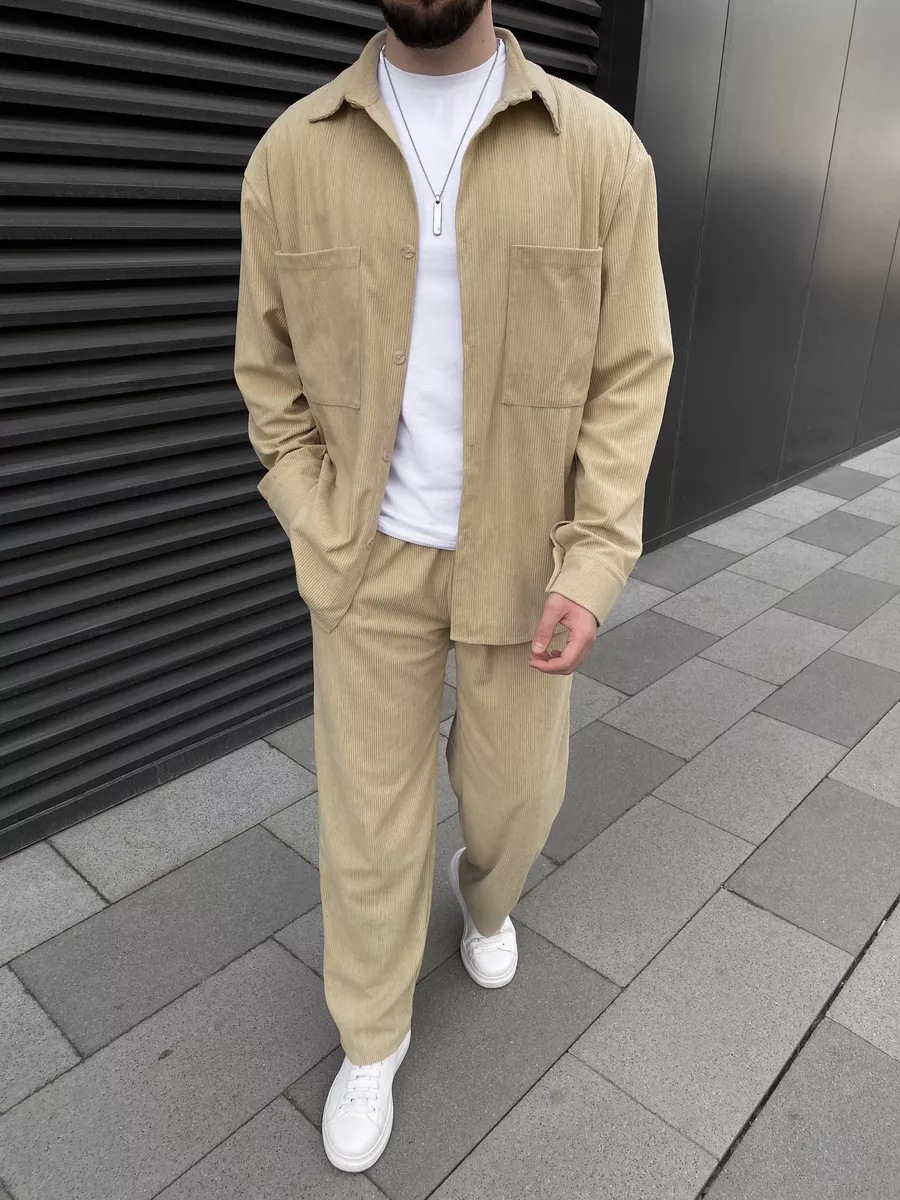 Men's Corduroy Two-Piece Outfi - Street Fashion China 评论和价格