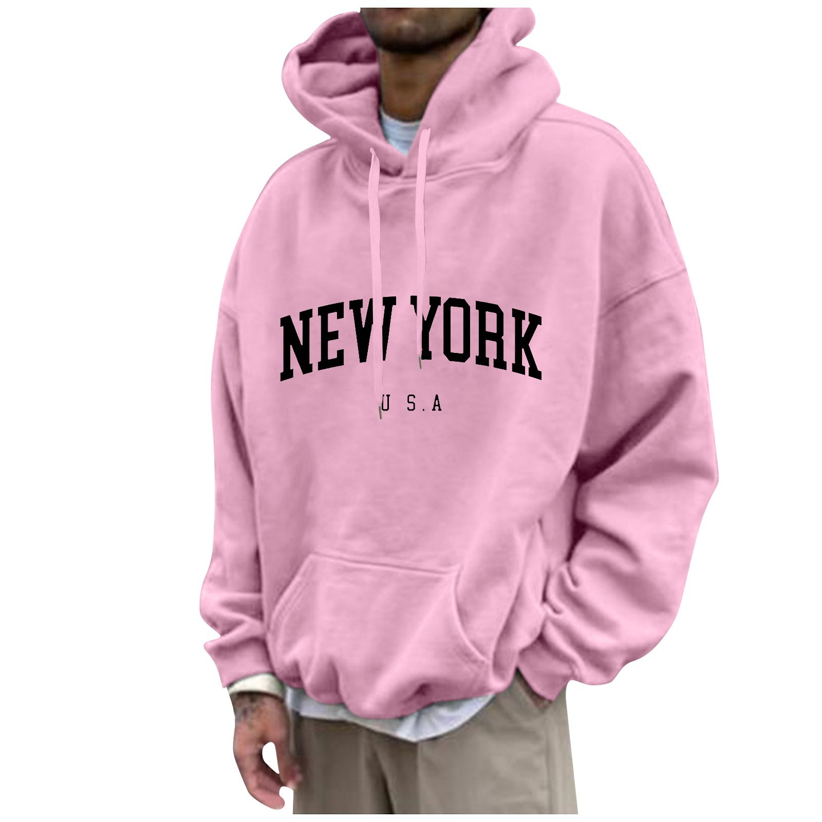 New York Print Mens Hoodies Fa - Street Fashion Of New York 评论和价格