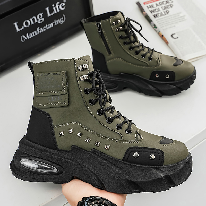 Boots for Man Fashion Rivet Le - Street Fashion Luxury 评论和价格