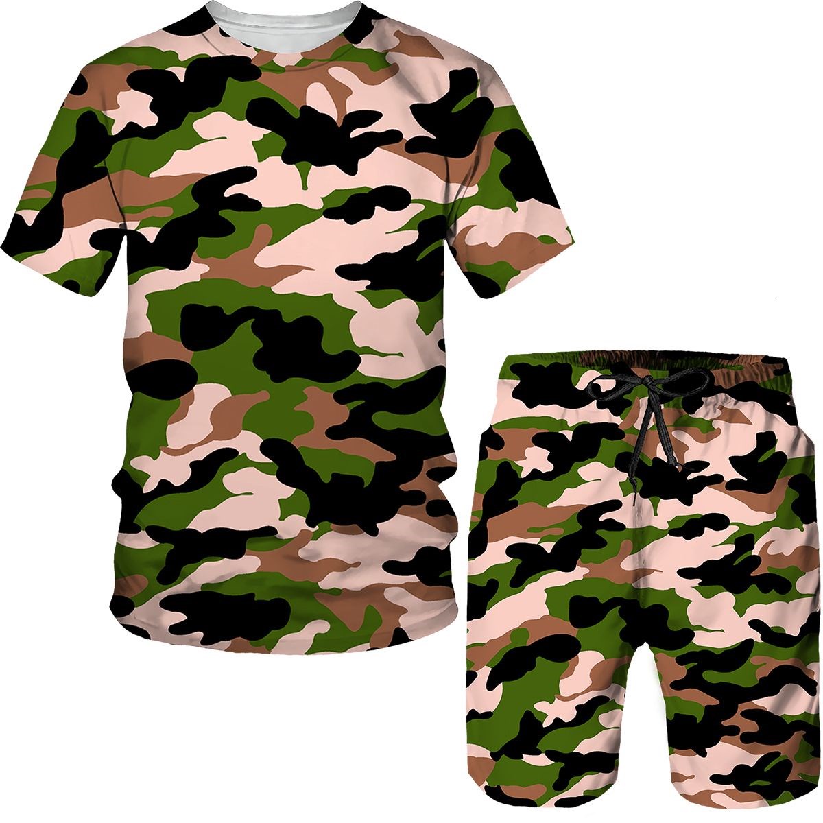 Camouflage Men's Suits Camo 3D - Street Fashion Tshirt 评论和价格