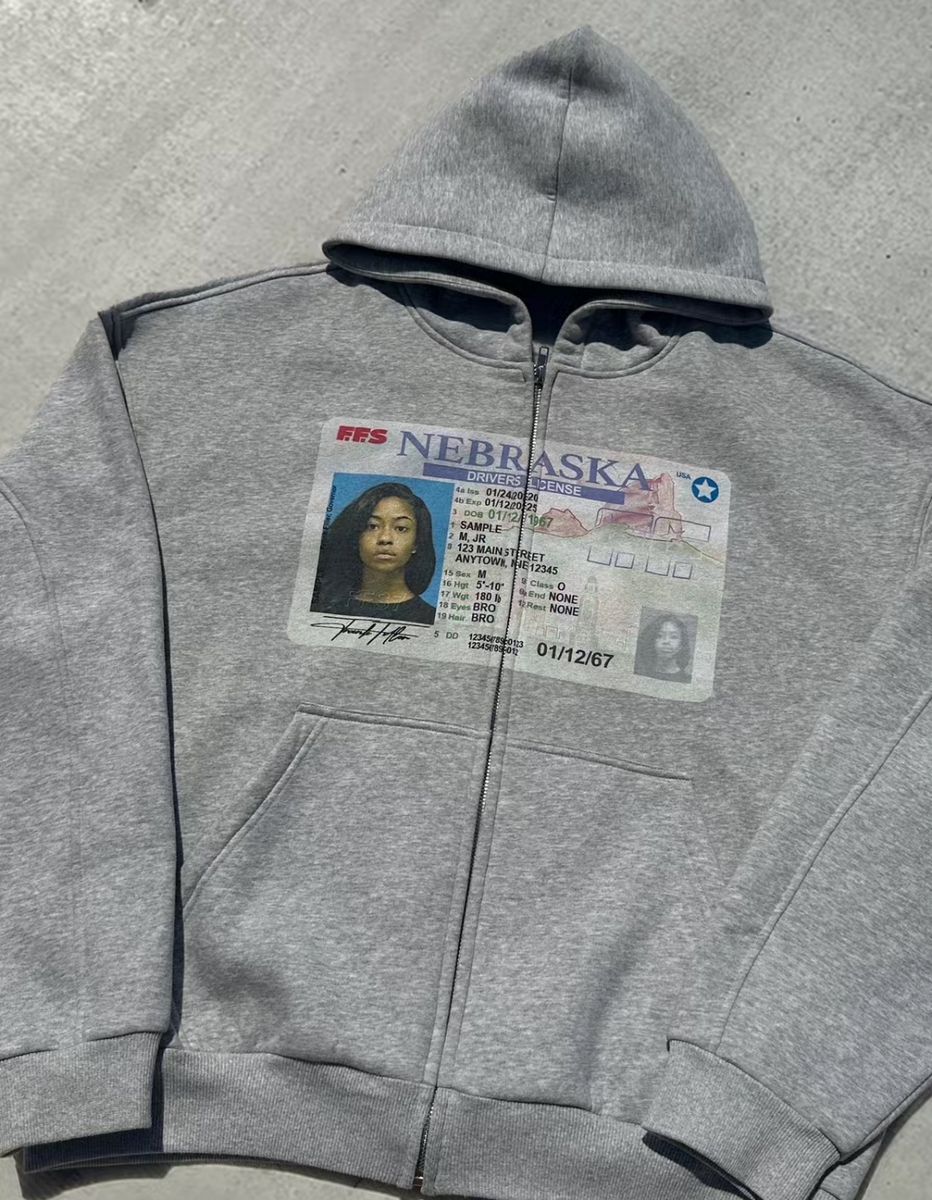 Y2K retro grey zip hoodies fas - Street Fashion Of New York 评论和价格