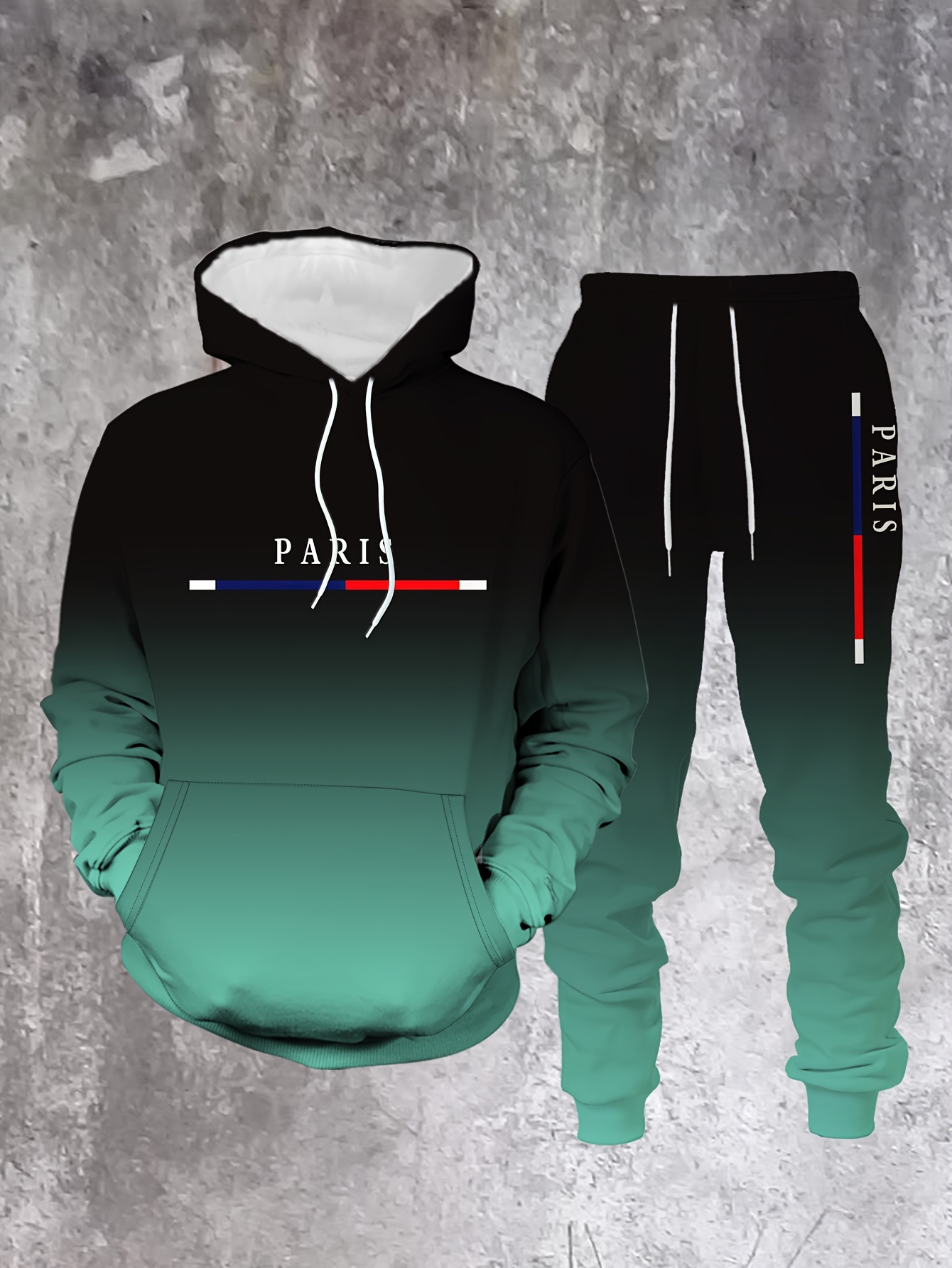 Gradient Color Paris Tracksuit - Street Fashion In Paris 评论和价格