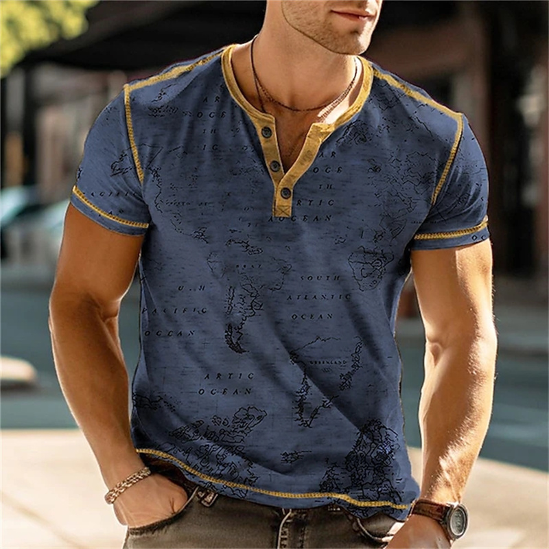 Men's Henry Shirts Funny 3D Pr - Street Fashion China 评论和价格