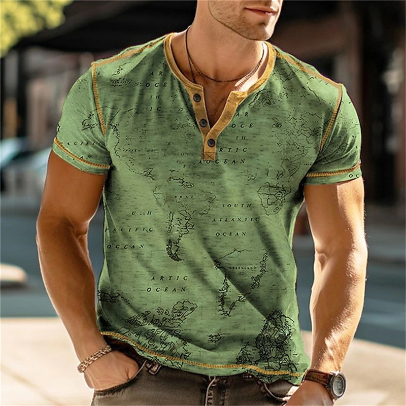 Men's Henry Shirts Funny 3D Pr - Street Fashion China 评论和价格