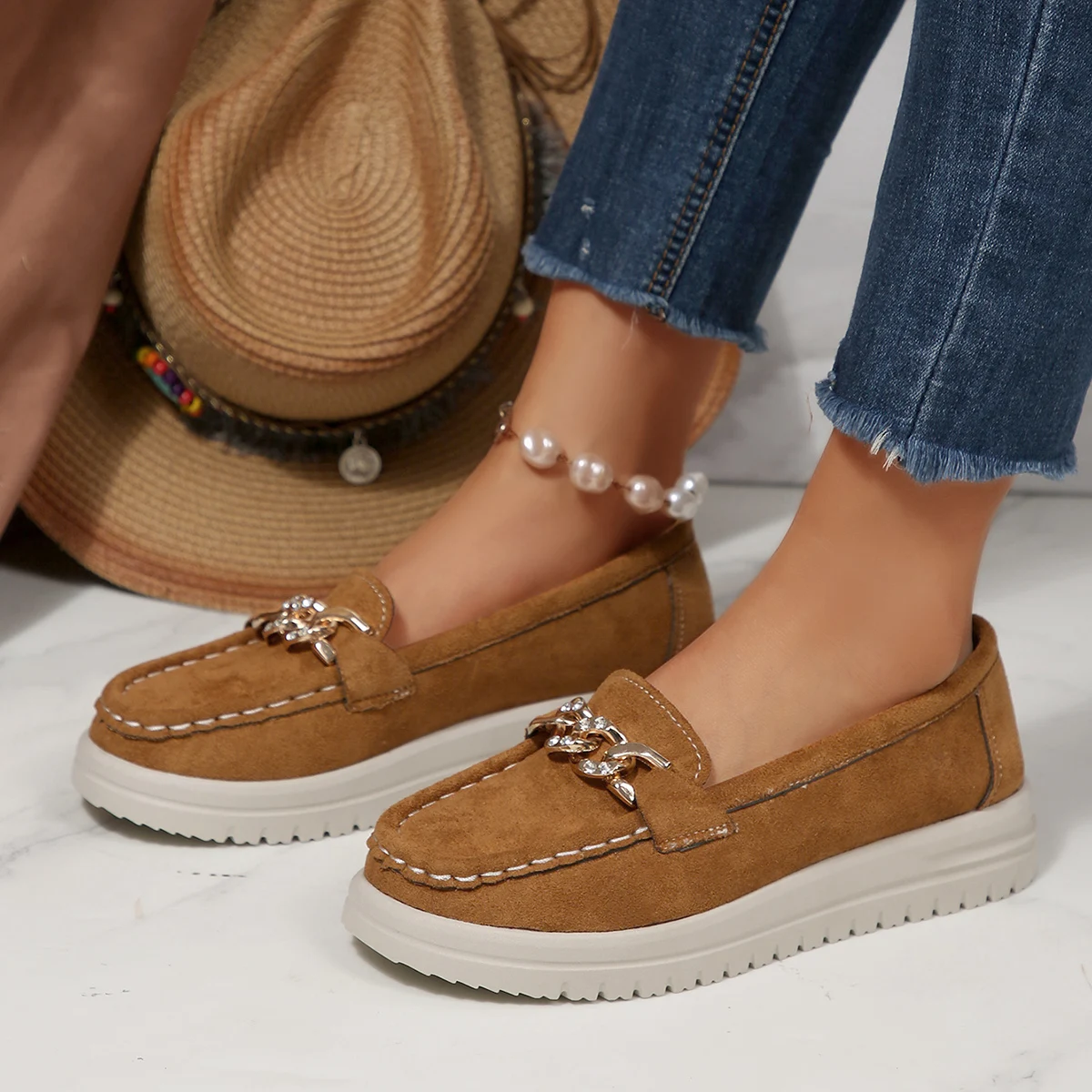 Women Flats Loafers Round Toe  - Street Fashion Rome 评论和价格