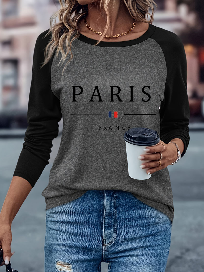 Fashion Paris Letter Print Cas - Street Fashion In Paris 评论和价格